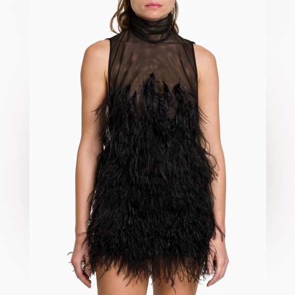 The Attico Feather Tulle Minidress - Picture 2 of 9